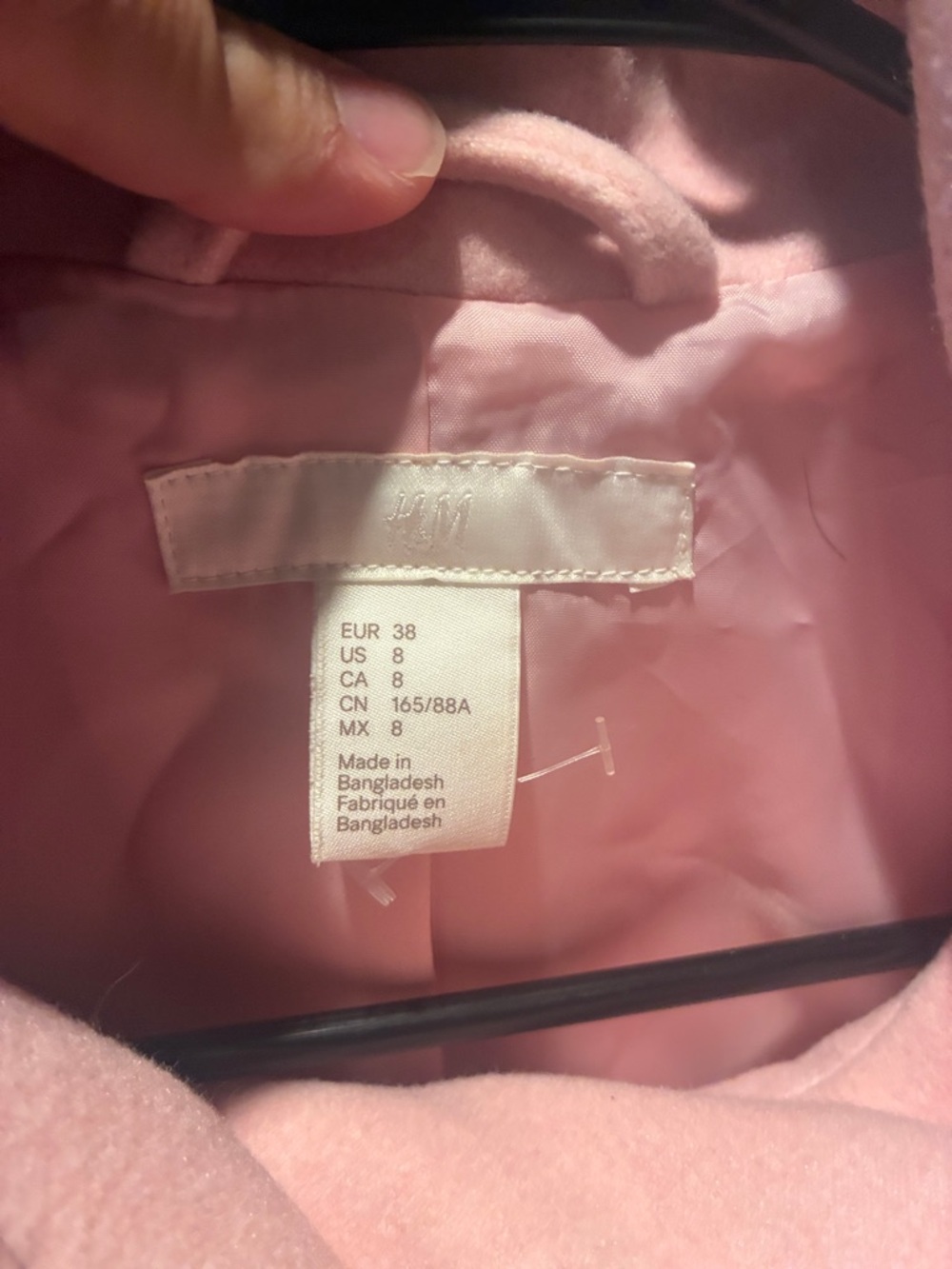 H&M Blush Pink Double-Breasted Pea Coat - Picture 2 of 7